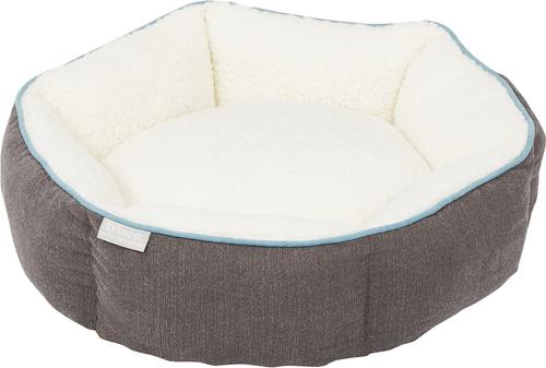 Show full view: Frisco Sherpa Bolster Cat & Dog Bed, Gray, Small slide 3 of 8
