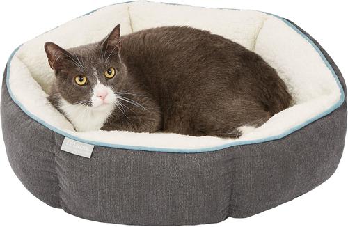 Show full view: Frisco Sherpa Bolster Cat & Dog Bed, Gray, Small slide 6 of 8