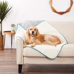 Frisco Sherpa Cat & Dog Throw Blanket, Light Gray Basketweave, Large