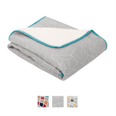 Show full view: Frisco Sherpa Cat & Dog Throw Blanket, Light Gray Basketweave, Large slide 2 of 5