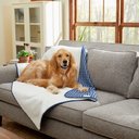 Frisco Sherpa Cat & Dog Throw Blanket, Navy Herringbone, Large