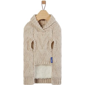 Frisco Sherpa Lined Chunky Cable Knit Dog & Cat Sweater, Medium