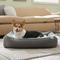 Show in main carousel: Frisco Sherpa Orthopedic Bolster Cat & Dog Bed, Light Gray Basket Weave Print, Large slide 1 of 8