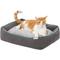 Show in main carousel: Frisco Sherpa Orthopedic Bolster Cat & Dog Bed, Light Gray Basket Weave Print, Medium slide 5 of 9