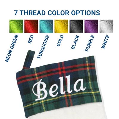 Show full view: Frisco Christmas Sherpa Plaid Paw Holiday Personalized Dog & Cat Stocking, Green slide 5 of 7