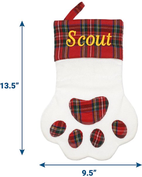 Frisco Personalized Plaid Sherpa Cat & Dog Blanket, 30" x 40"