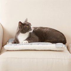Frisco Sherpa Reversible Cat Mat, Light Gray Basket Weave Print