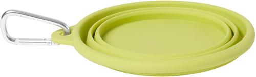 Show full view: Frisco Silicone Collapsible Travel Bowl with Carabiner, Chartreuse Green, Medium: 3 cup slide 3 of 8