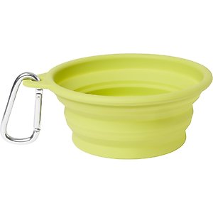 Frisco Silicone Collapsible Travel Bowl with Carabiner, Chartreuse Green, Small: 1.5 cup