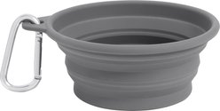 Frisco Silicone Collapsible Travel Bowl with Carabiner, Gray, Small: 1.5 cup