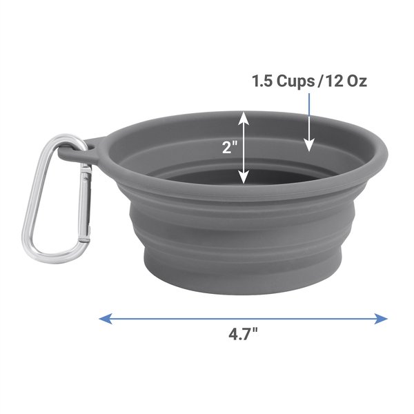 Frisco Silicone Collapsible Travel Bowl with Carabiner