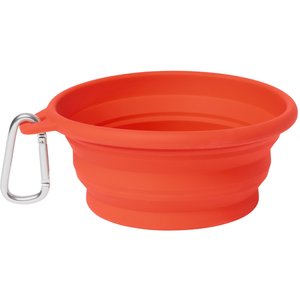 Frisco Silicone Collapsible Travel Bowl with Carabiner, Red, Medium: 3 cup