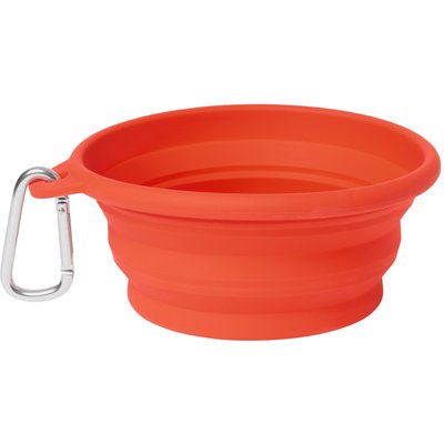 Frisco Frisco Silicone Collapsible Travel Bowl with Carabiner, Red, Medium: 3 cup