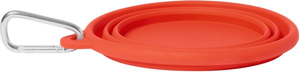 Show full view: Frisco Silicone Collapsible Travel Bowl with Carabiner, Red, Medium: 3 cup slide 3 of 8