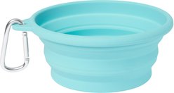 Frisco Silicone Collapsible Travel Bowl with Carabiner, Teal, Medium: 3 cup
