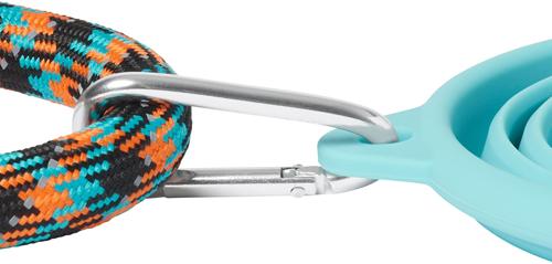 Show full view: Frisco Silicone Collapsible Travel Bowl with Carabiner, Teal, Medium: 3 cup slide 4 of 8