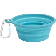 Frisco Silicone Collapsible Travel Bowl with Carabiner, Teal, Small: 1.5 cup