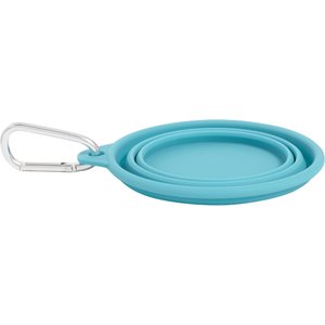 Frisco Silicone Collapsible Travel Bowl with Carabiner, Teal, Small: 1.5 cup