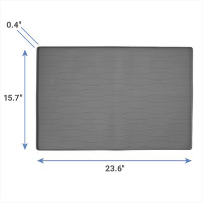 Show full view: Frisco Silicone Dog & Cat Food Mat, Gray, Large slide 2 of 7