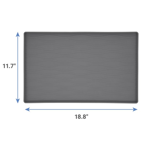 Show full view: Frisco Silicone Dog & Cat Food Mat, Gray, Medium slide 2 of 7