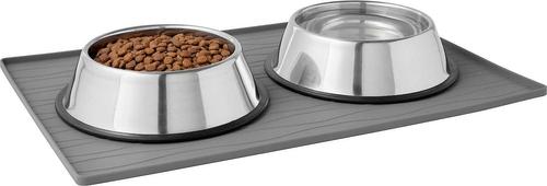 Show full view: Frisco Silicone Food Mat, Gray, Large + Bones Non-skid Ceramic Dog Bowl, 4.50 Cups slide 4 of 9