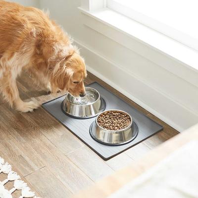 Show full view: Frisco Silicone Food Mat, Gray, Large + Bones Non-skid Ceramic Dog Bowl, 4.50 Cups slide 5 of 9