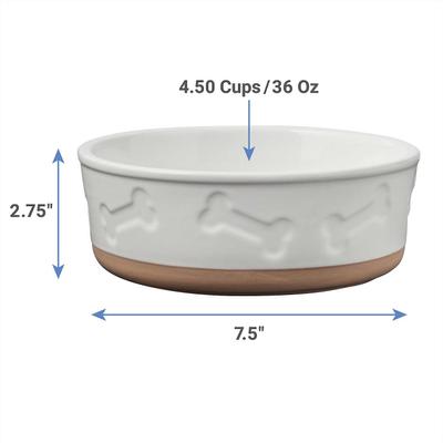 Show full view: Frisco Silicone Food Mat, Gray, Large + Bones Non-skid Ceramic Dog Bowl, 4.50 Cups slide 8 of 9