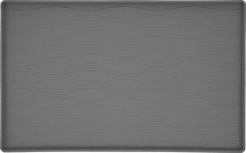 Show full view: Frisco Silicone Food Mat, Gray, Medium & Frisco Marble Design Stainless Steel Double Elevated Dog Bowls, 3 Cups, Black Stand slide 2 of 8