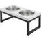 Show in main carousel: Frisco Silicone Food Mat, Gray, Medium & Frisco Marble Design Stainless Steel Double Elevated Dog Bowls, 3 Cups, Black Stand slide 4 of 8