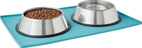 Show full view: Frisco Silicone Food Mat, Teal, Large + Bones Non-skid Ceramic Dog Bowl, 2.5 Cups slide 4 of 9