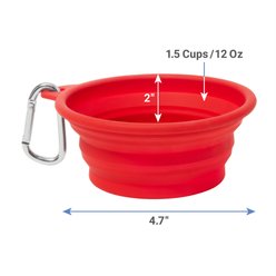 Frisco Silicone Pet Travel Bowl, Red, Small: 1.5 cup slide 2 of 6