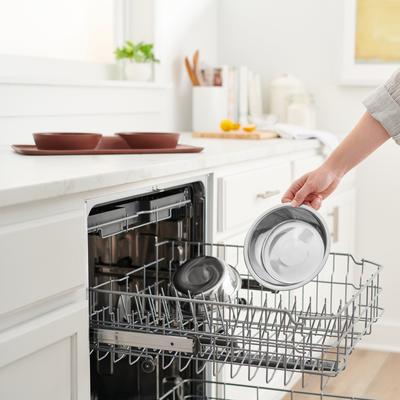 Show full view: Frisco Silicone Stainless Steel Double Diner Dog & Cat Bowl, Brown, 3 cup slide 7 of 9