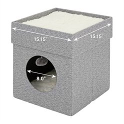 Frisco Single Cube Stackable & Collapsible Cat Condo, Gray slide 2 of 7