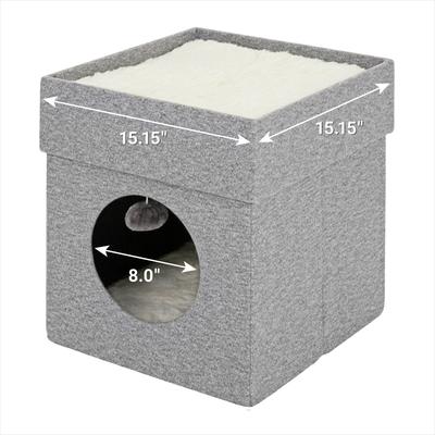 Show full view: Frisco Single Cube Stackable & Collapsible Cat Condo, Gray slide 2 of 9