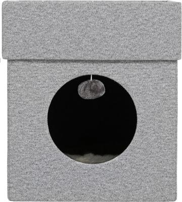 Show full view: Frisco Single Cube Stackable & Collapsible Cat Condo, Gray slide 3 of 9