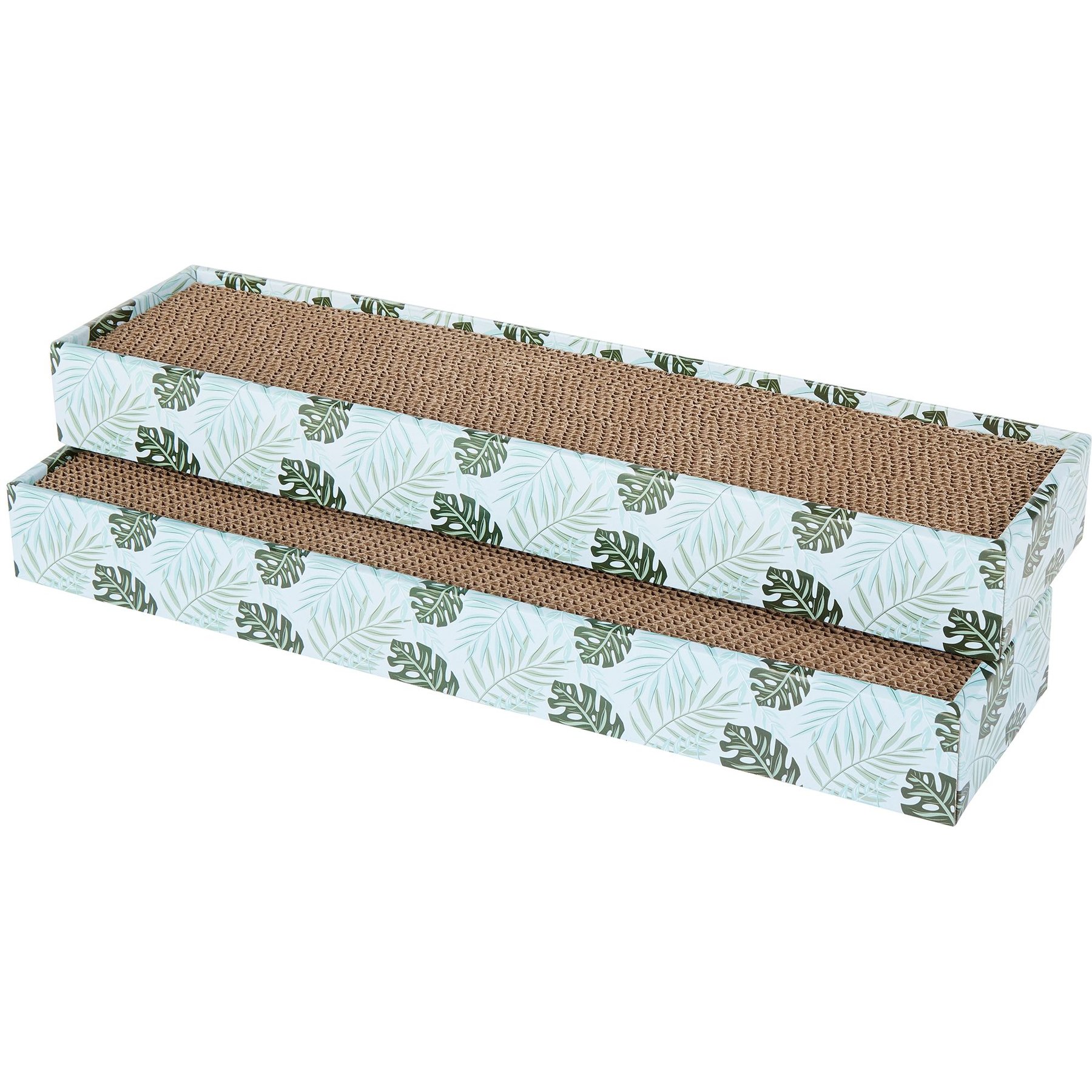 Frisco Frisco Single-Wide Cat Scratcher Toy with Catnip, 2 count, Tropical Paradise