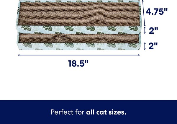 Show full view: Frisco Single-Wide Cat Scratcher Toy with Catnip, 2 count, Tropical Paradise slide 2 of 5