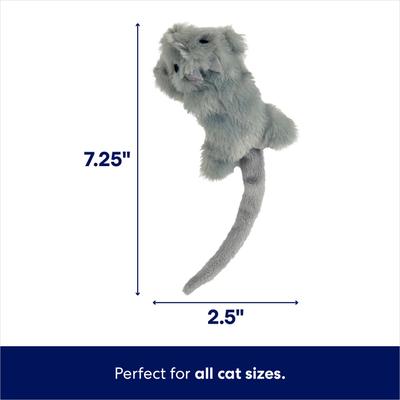 Show full view: Frisco Skinny Mouse Plush Cat Toy with Catnip, Gray slide 3 of 7
