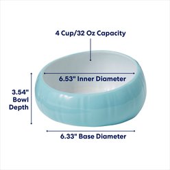 Frisco Slanted Ceramic Dog Bowl, Blue, Medium: 4 cup slide 2 of 4