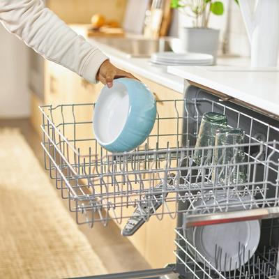 Show full view: Frisco Slanted Ceramic Dog Bowl, Blue, Medium: 4 cup slide 5 of 7