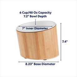 Frisco Slanted Non-Skid Elevated Bamboo Melamine Bowl with Bamboo Stand, Large: 6 cup slide 2 of 8