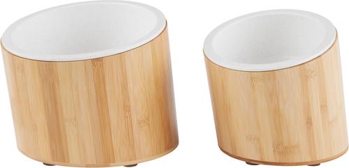 Show full view: Frisco Slanted Non-Skid Elevated Bamboo Melamine Bowl with Bamboo Stand, Large: 6 cup slide 6 of 11