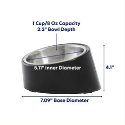 Frisco Slanted Stainless Steel Bowl, Black, Small: 1 cup, 1 count slide 2 of 7