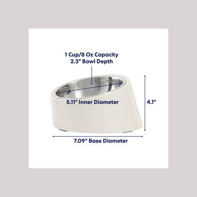 Show full view: Frisco Slanted Stainless Steel Bowl, Cream, Small: 1 cup, 1 count slide 2 of 9