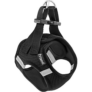 Frisco Small Breed Soft Vest Step In Back Clip Dog Harness, Black, 18 to 21-in chest
