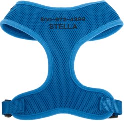 Frisco Small & Medium Breed Soft Mesh Personalized Back Clip Dog Harness, 14 to 18.5-in chest, Blue