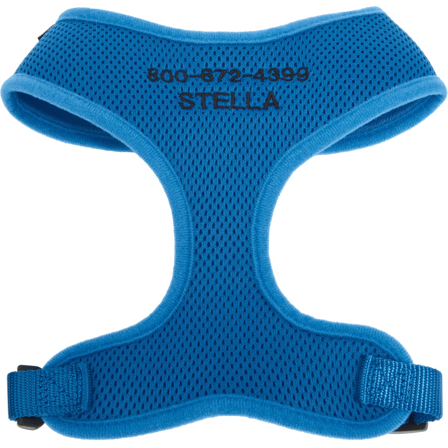 Frisco Small & Medium Breed Soft Mesh Personalized Back Clip Dog Harness, 14 to 18.5-in chest, Blue