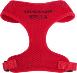 Frisco Small & Medium Breed Soft Mesh Personalized Back Clip Dog Harness, 14 to 18.5-in chest, Red