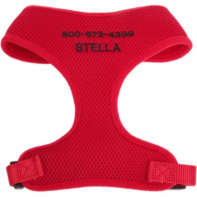 Frisco Frisco Small & Medium Breed Soft Mesh Personalized Back Clip Dog Harness, 14 to 18.5-in chest, Red