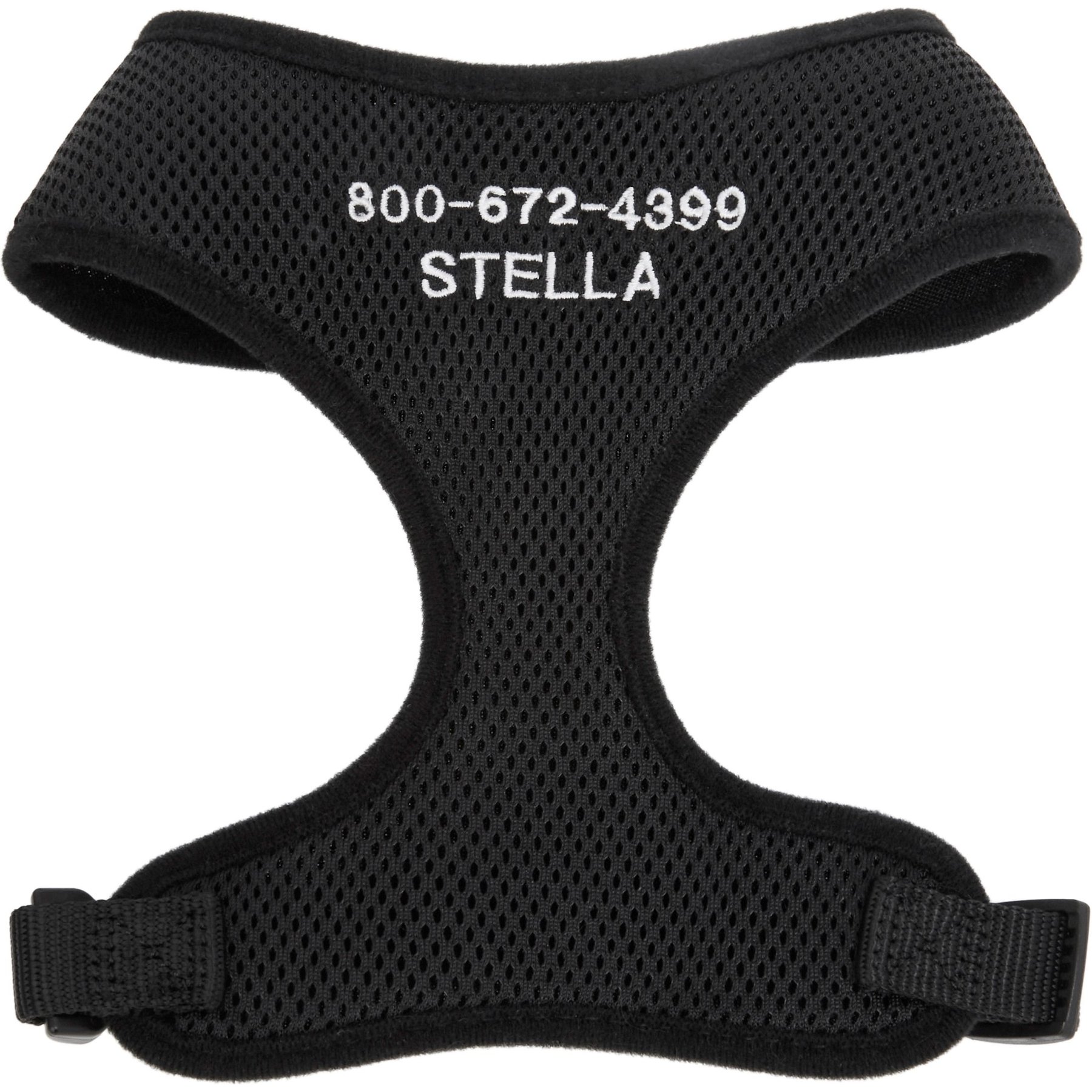 Frisco Small & Medium Breed Soft Mesh Personalized Back Clip Dog Harness, 18.5 to 24-in chest, Black